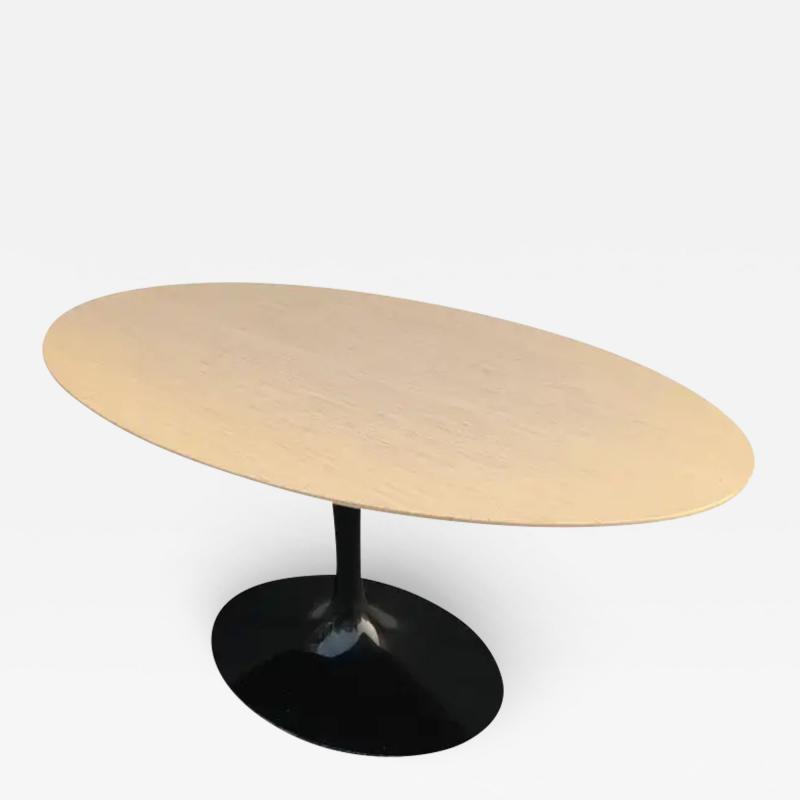 Eero Saarinen Eero Saarinen Knoll Oval Tulip Dining Table 66x38 Blond Wood Top Black Base