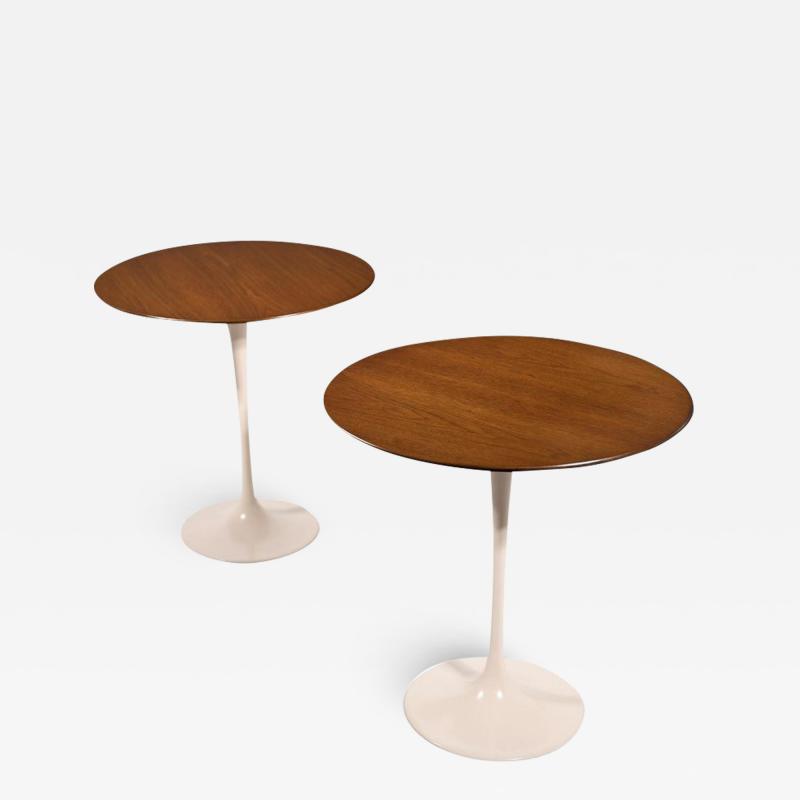 Eero Saarinen Eero Saarinen Walnut Tulip Side Table for Knoll with Walnut Tops
