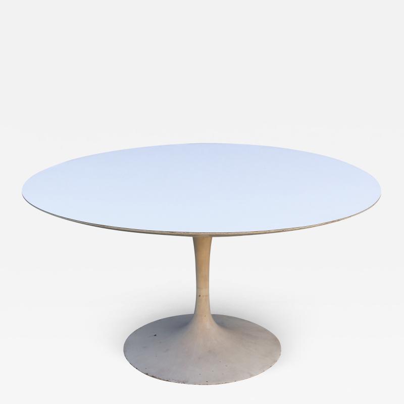 Eero Saarinen Eero Saarinen for Knoll Early Tulip Table Cast Iron Base White Laminate 54 