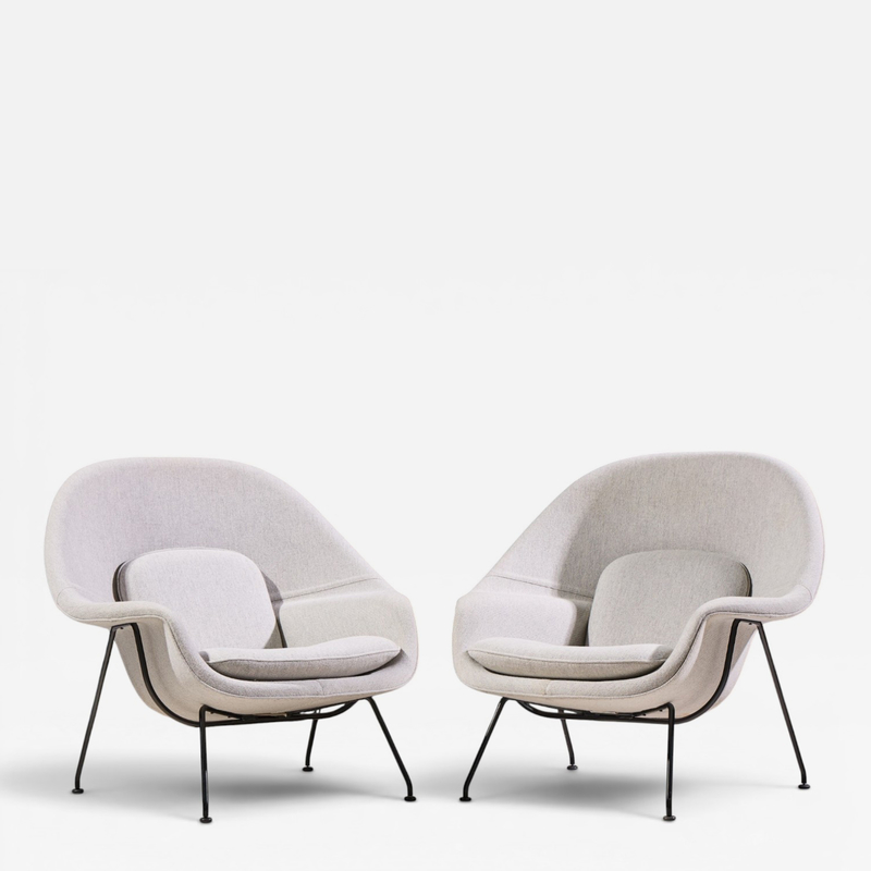 Eero Saarinen Eero Saarinen for Knoll Mid Century Womb Chairs Pair