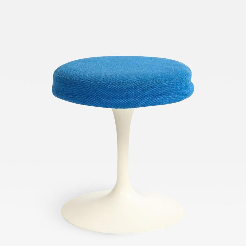 Eero Saarinen Eero Saarinen for Knoll Stool Swivel Blue White Signed