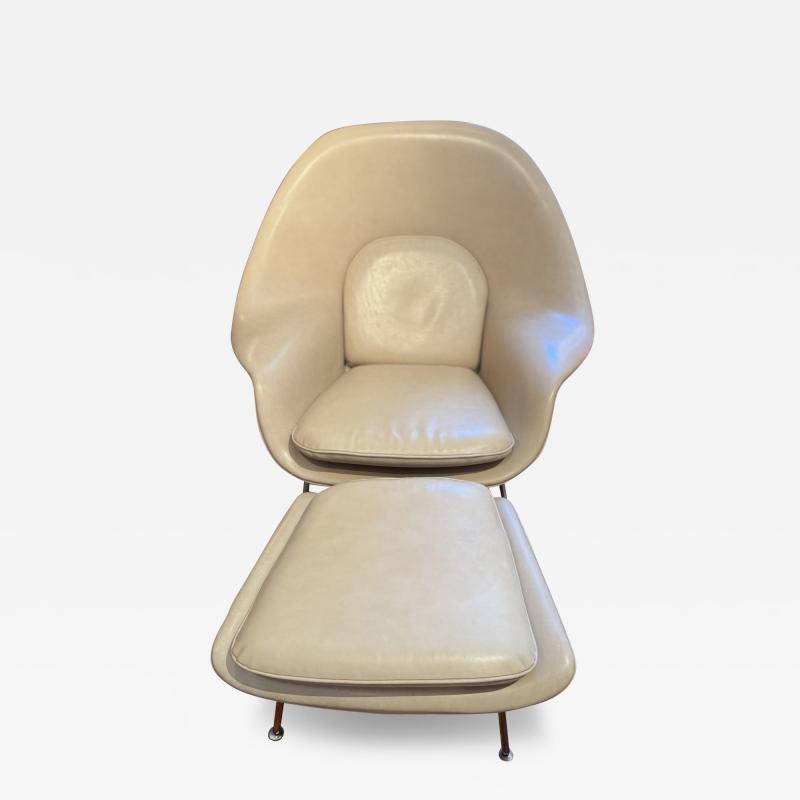 Eero Saarinen Eero Saarinen for Knoll leather Womb chair with ottoman