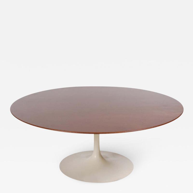 Eero Saarinen Mid Century Modern Eero Saarinen for Knoll Tulip Coffee Table with Walnut Top