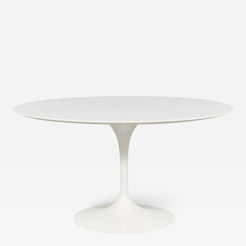 Eero Saarinen Round Knoll Saarinen Tulip Dining Table White Laminate 50th Anniversary MCM