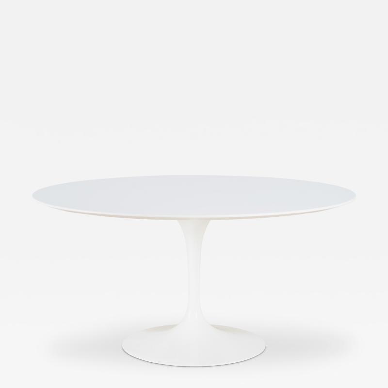 Eero Saarinen Saarinen 54 Round Tulip Pedestal Dining Table in White Laminate by Knoll