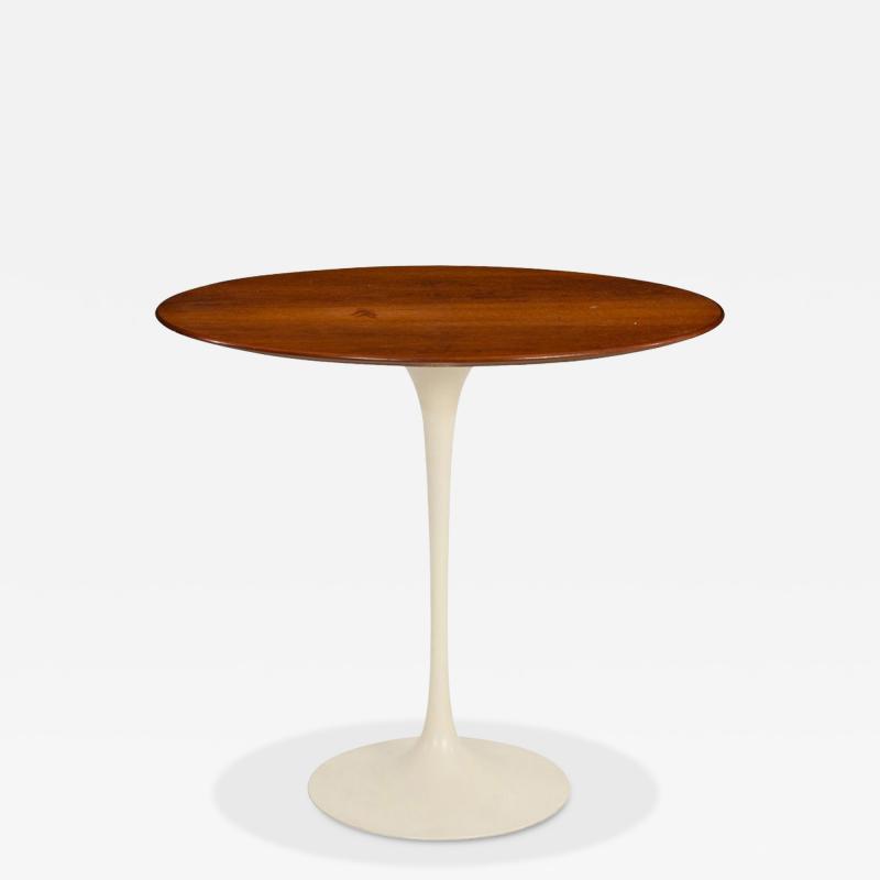 Eero Saarinen Saarinen Elliptical Tulip Side Table 1960c Oiled Walnut Tops Cast Iron Base