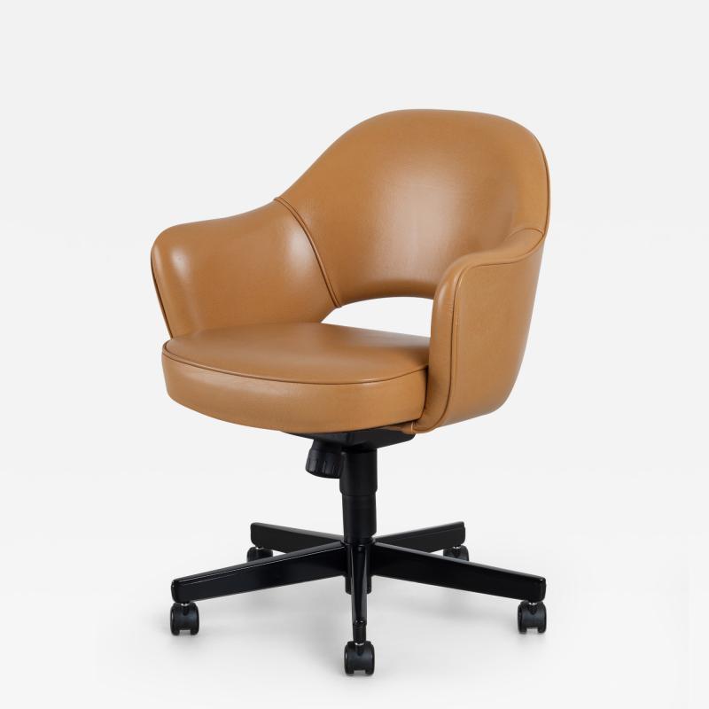 Eero Saarinen Saarinen Executive Arm Chair in Caramel Edelman Leather by Knoll Swivel Base