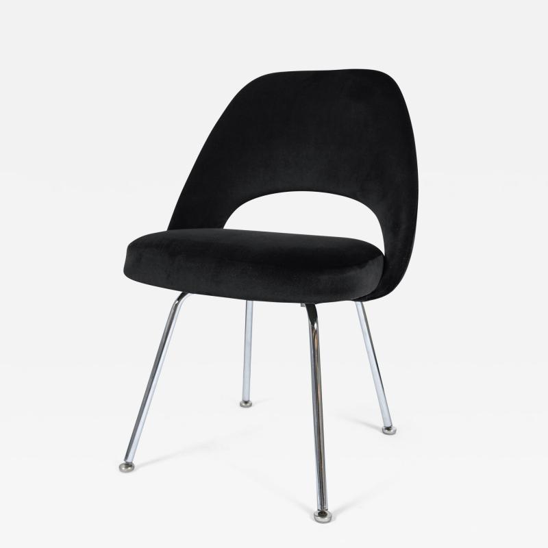 Eero Saarinen Saarinen Executive Armless Chair in Gunmetal Grey Velvet