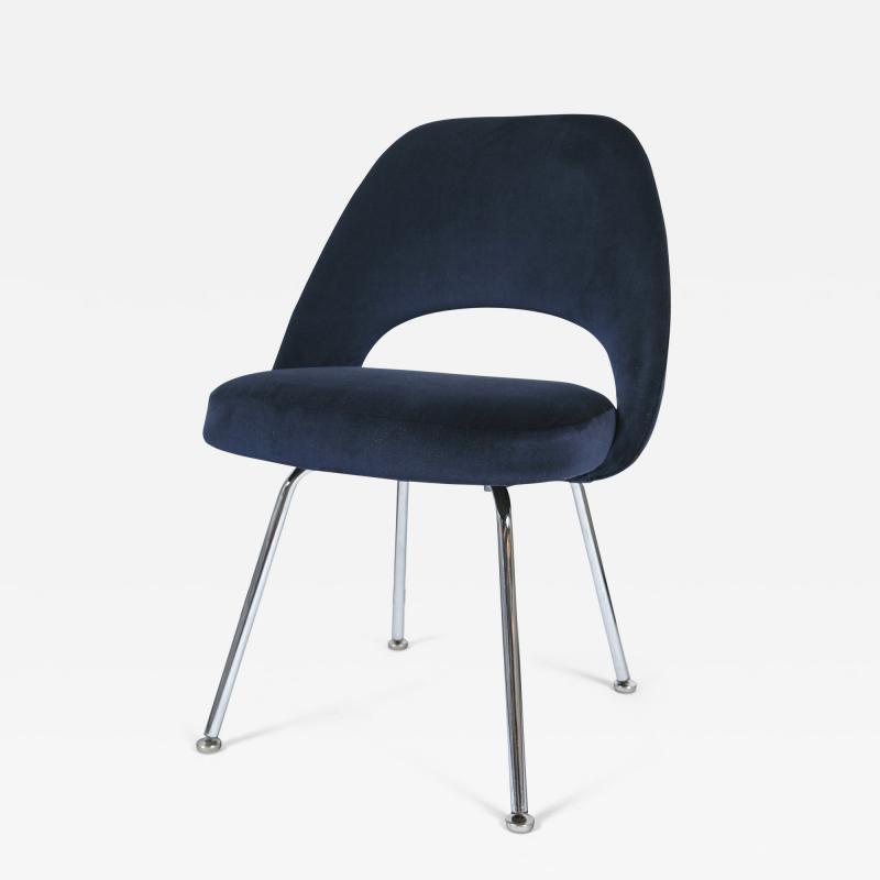 Eero Saarinen Saarinen Executive Armless Chair in Navy Velvet