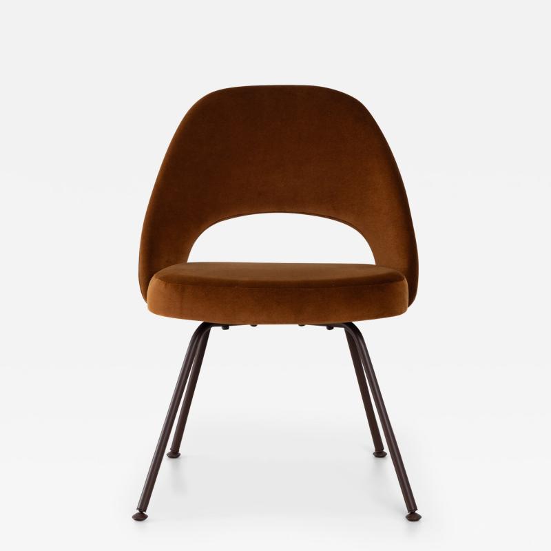 Eero Saarinen Saarinen Executive Armless Chairs in Cognac Velvet by Knoll Bronze Legs