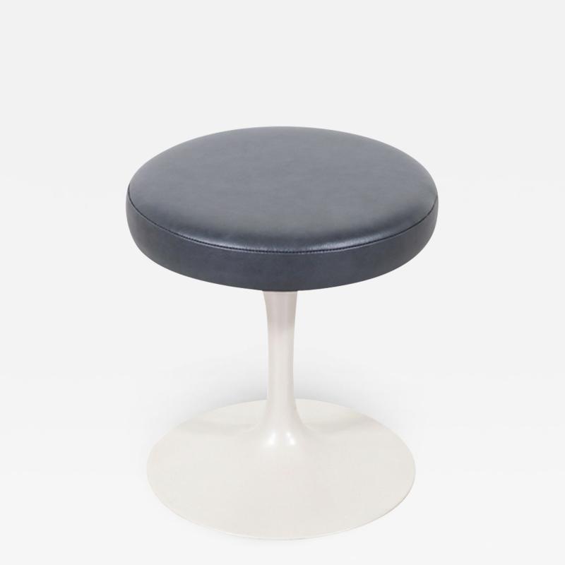 Eero Saarinen Vintage Eero Saarinen Tulip Stool with Grey Leather for Knoll