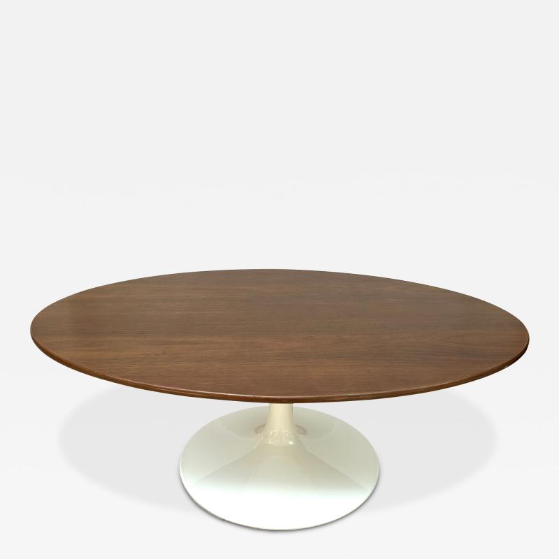 Eero Saarinen Walnut Topped Oval Saarinen Coffee Table