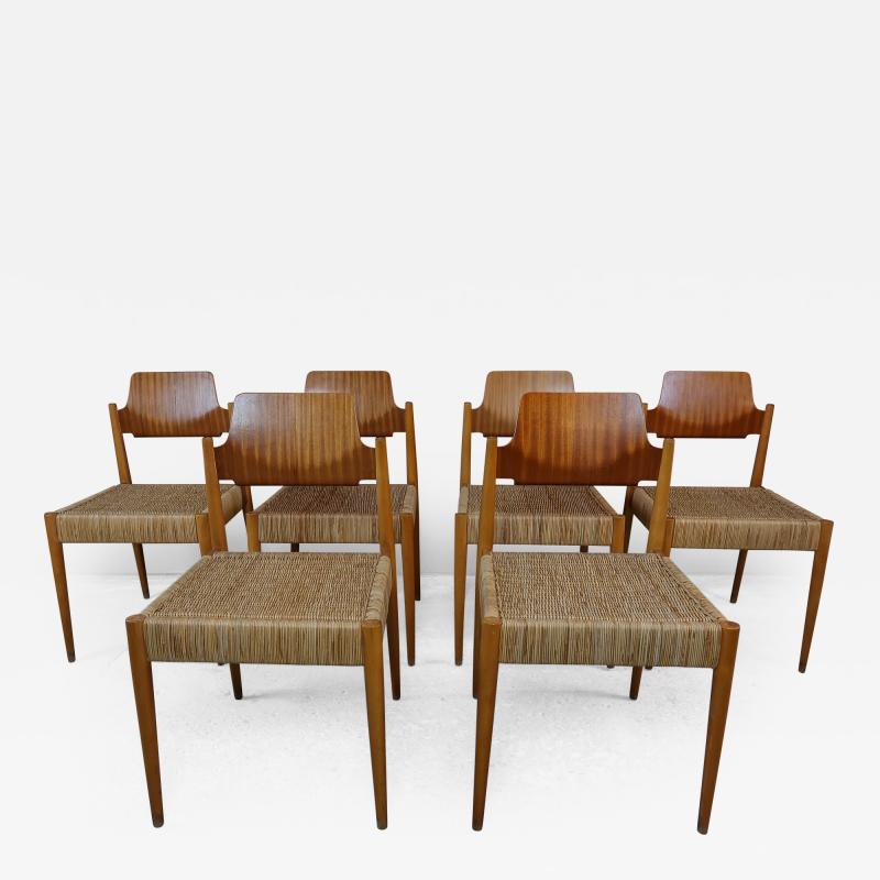 Egon Eiermann Set Egon Eierman Dining Chairs Beech Teak Willow by Wilde Spieth