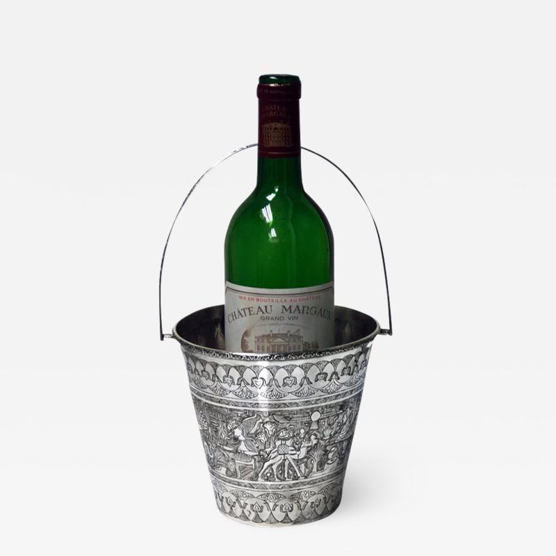 Egyptian solid Silver wine bucket circa 1920 