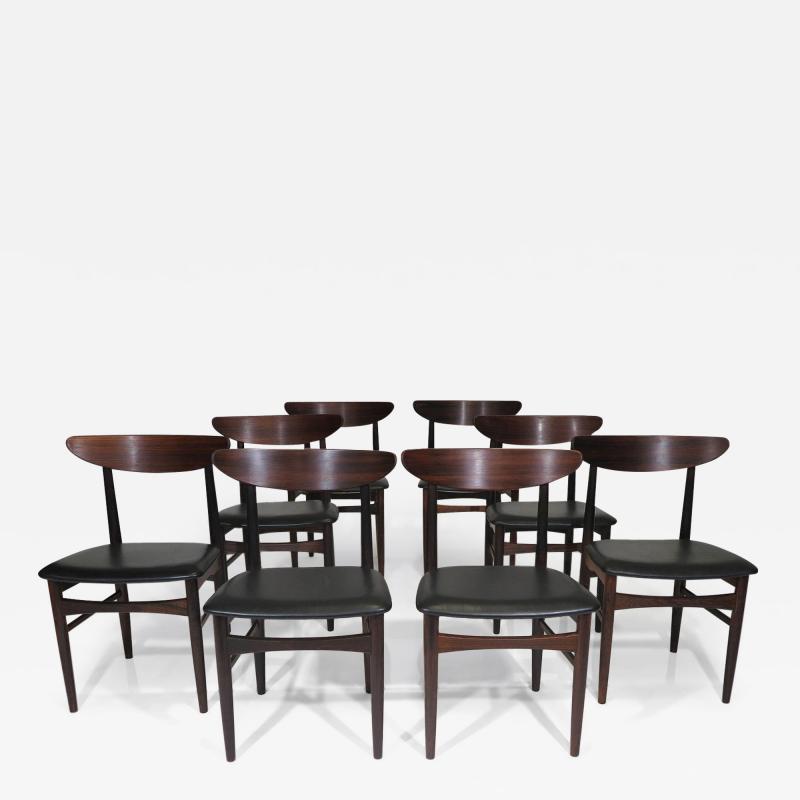 Eight E W Bach Danish Rosewood Dining Chairs
