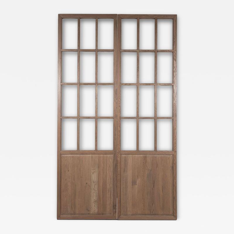 Eight Vintage Glazed Oak Panels