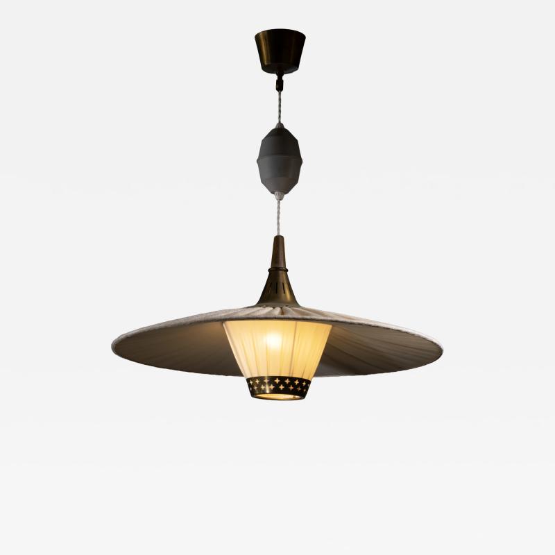 Einar Backstrom Einer B ckstr m brass and fabric pendant