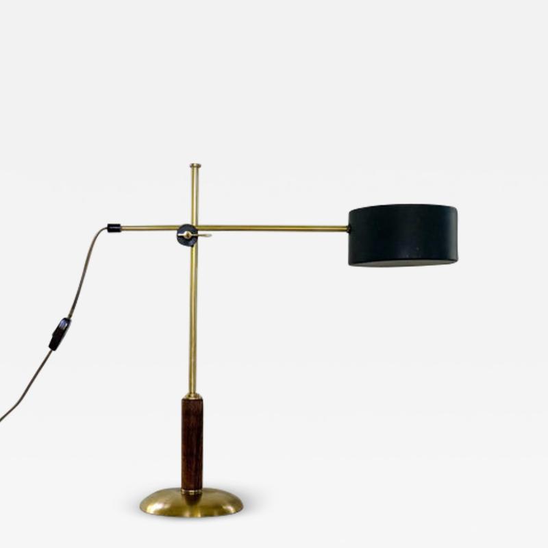 Einar Backstrom Midcentury Rare Brass and Walnut Table Lamp by Einar B ckstr m Sweden 1950s