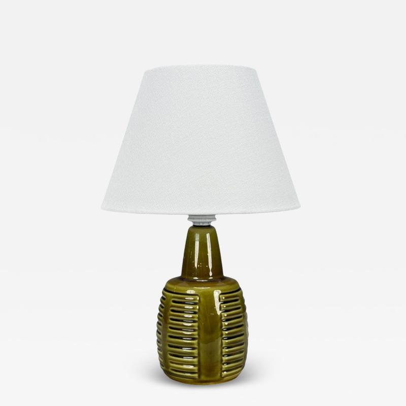 Einar Johansen Einar Johansen Danish Modern Green Stoneware Table Lamp Denmark 1970s