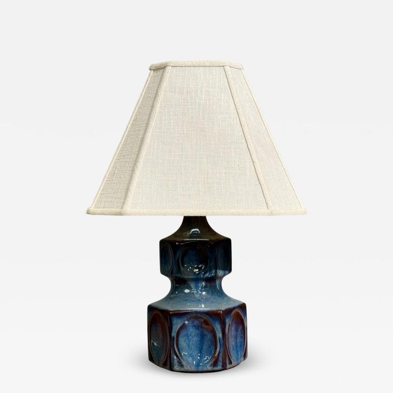 Einar Johansen Einar Johansen Table Lamp Blue Glazed Ceramic Denmark 1960s