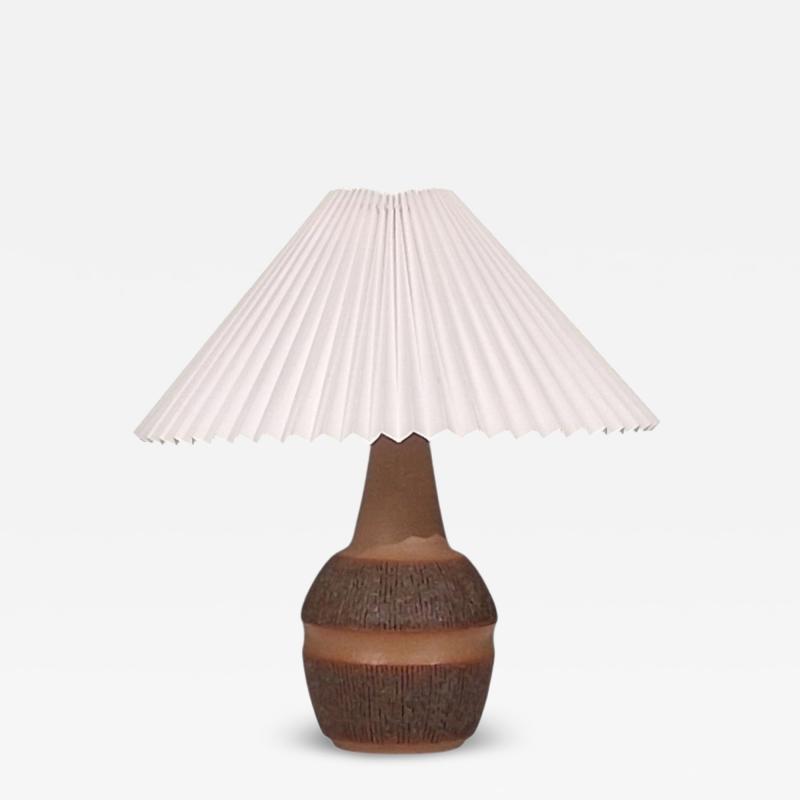 Einar Johansen Large Table Lamp Brown Stoneware Denmark 1960s