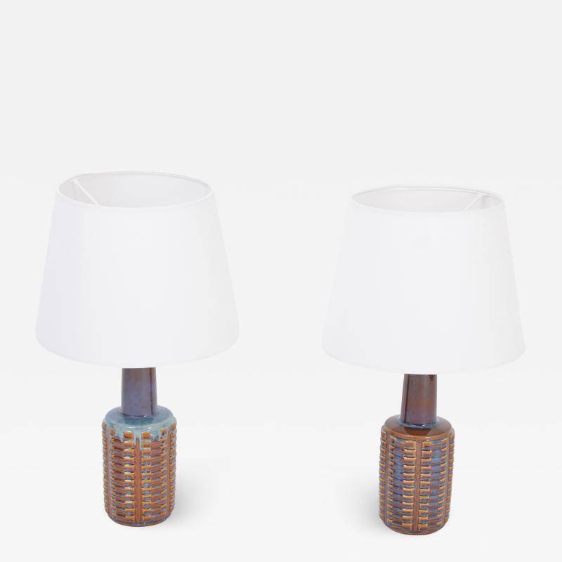 Einar Johansen Pair of Tall Mid Century Modern Ceramic Table Lamps by Einar Johansen for Soholm