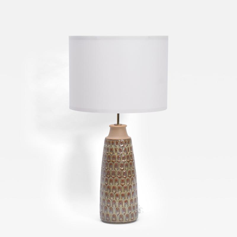Einar Johansen Tall Beige Danish Mid Century Modern Ceramic Table Lamp Model 3017 by Soholm