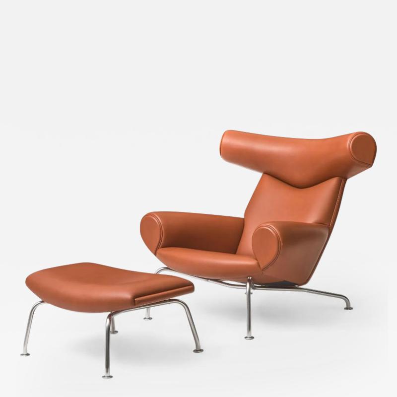 Ejler Andreas Jorgensen Danish Mid Century Modern Ox Lounge Chair and Ottoman by Hans Wegner J rgensen