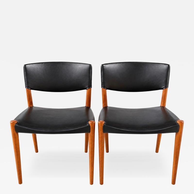 Ejner Larsen Aksel Bender Madsen Ejner Larsen Aksel Bender Madsen Teak Side Dining Chairs for Willy Beck 1950