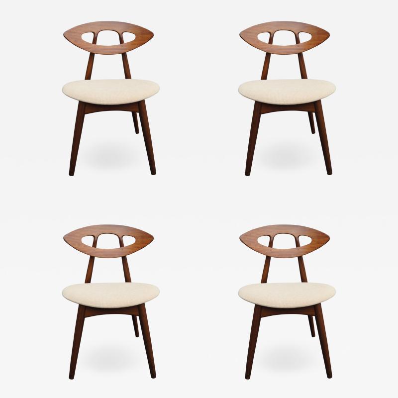 Ejvind A Johansson Set of Four Teak Eye Chairs by Ejvind A Johansson for Ivan Gern M belfabrik