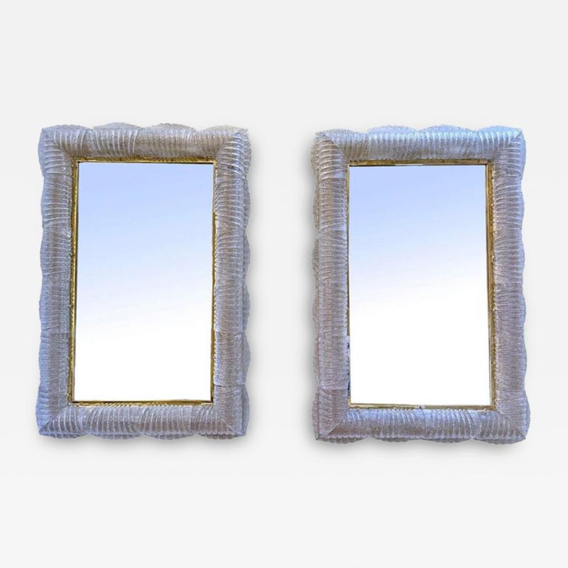 Elegant Backlit Murano Glass Wall Mirror