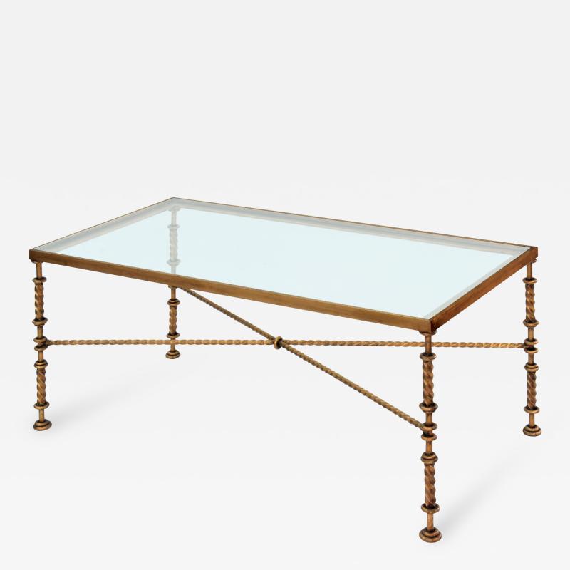 Elegant Bronze Coffee Table with Glass Top