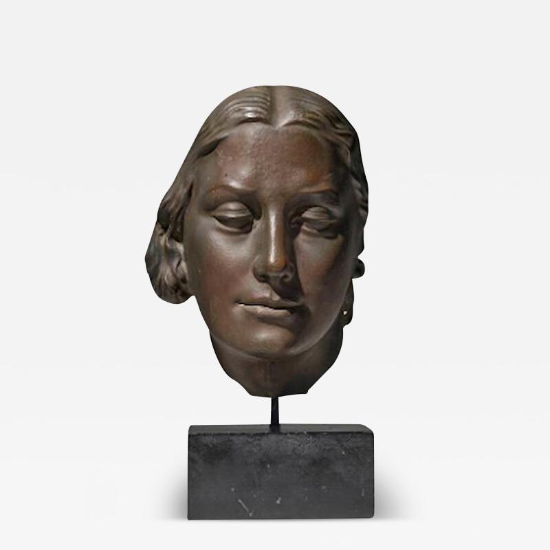 Elegant Bronze Sculpture Mask of a Woman