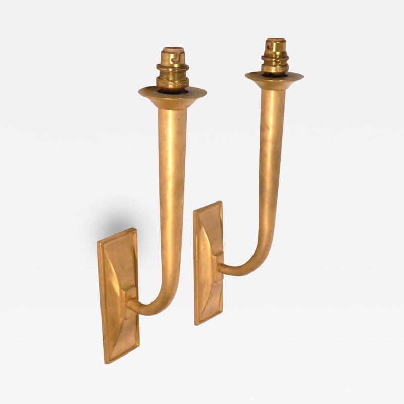 Elegant Gilt Bronze Art Deco Sconces So simple they would work with any decor 
