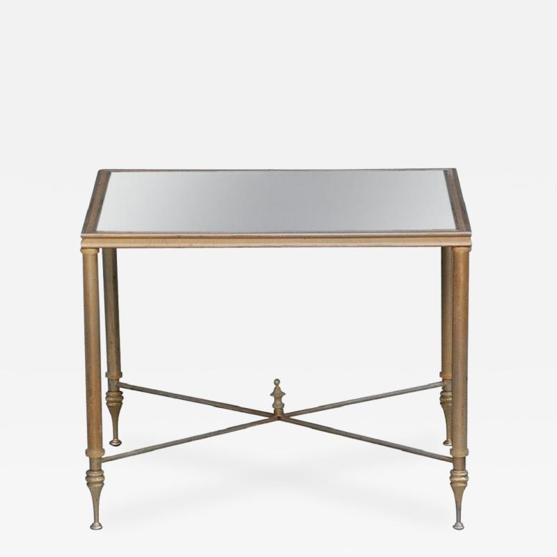 Elegant Gold Side Table with Antique Mirrored Glass