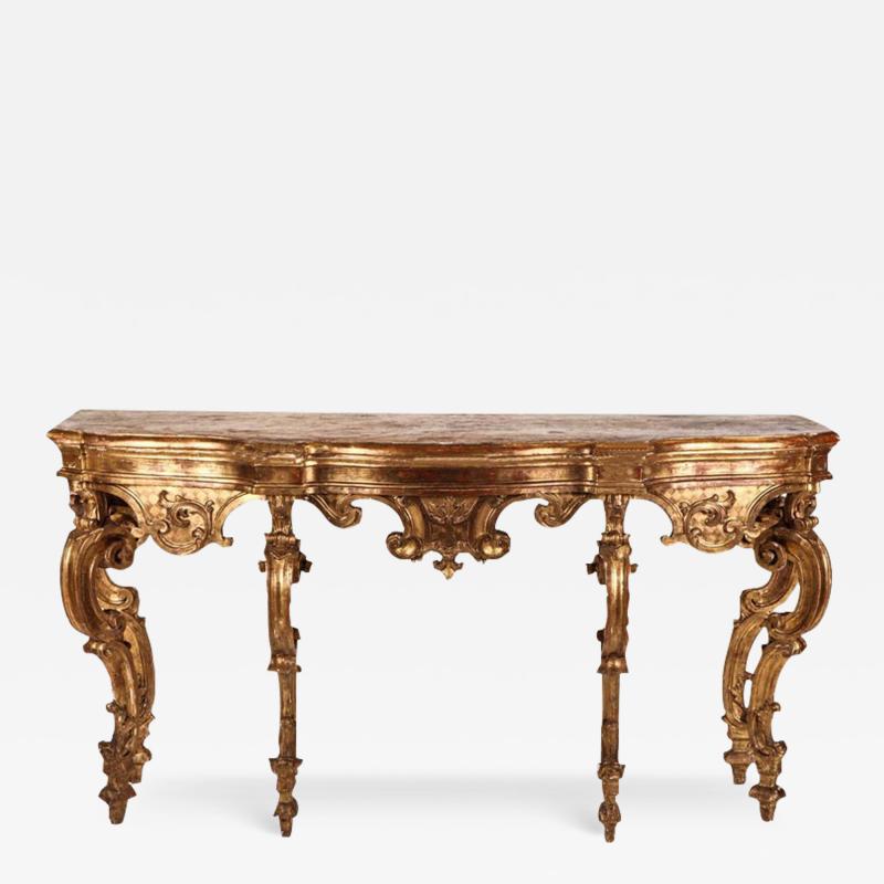 Elegant Italian 18th Century Giltwood Console Table