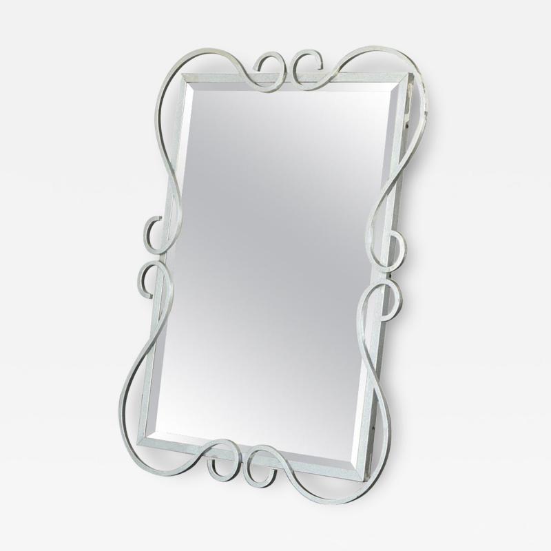 Elegant Mid Century Mirror in Metal by Mirox Belgium 1950s