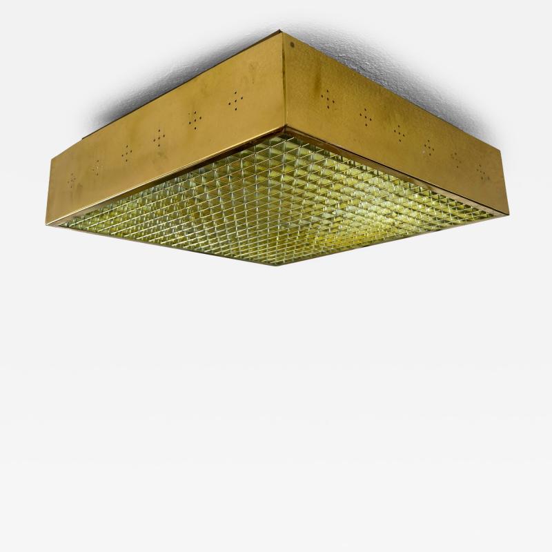 Elegant Mid Century Modern Brass Flush Mount or Ceiling Lamp Sweden 1960s