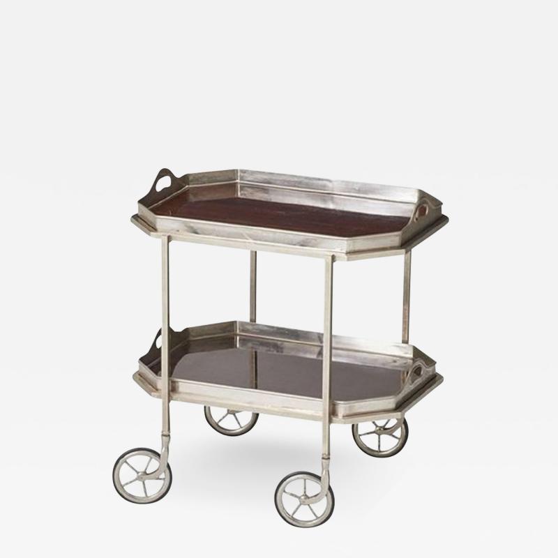Elegant Nickel Plated Bar Cart