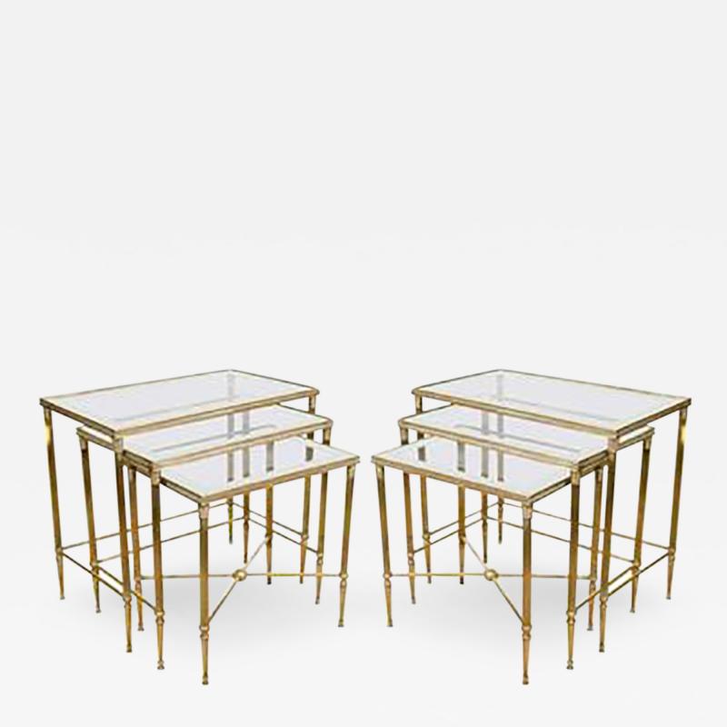 Elegant Pair of Italian Mirrored Nesting Tables