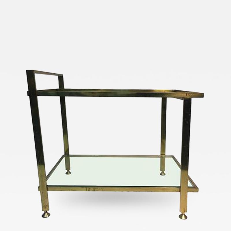 Elegant Two Tier Italian Brass Bar Cart