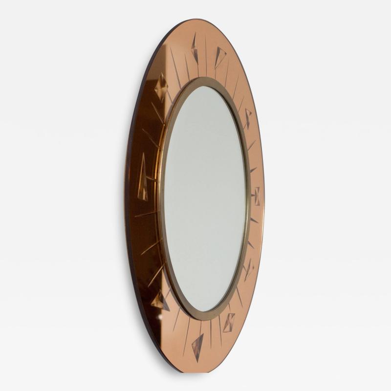 Elegant Wall Mirror by Cristal Art Italy circa 1960