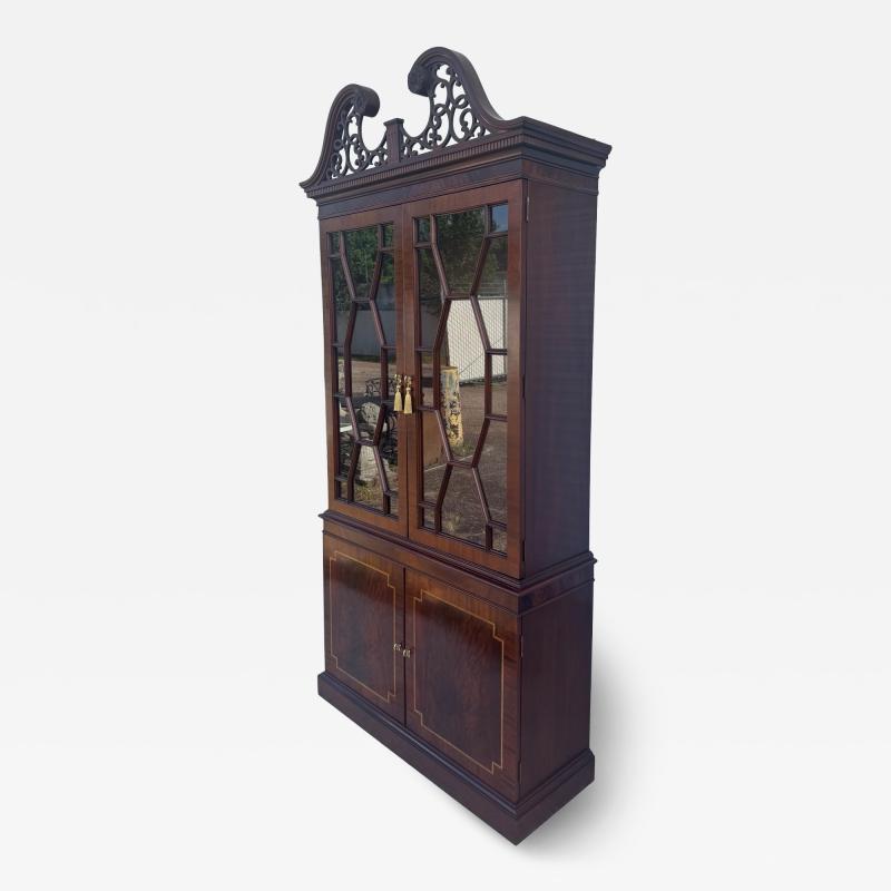 Elegant lighted Mahogany Breakfront China Cabinet