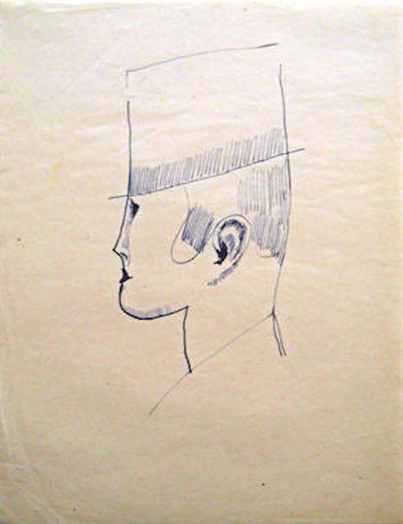 Elie Nadelman Profile Head of Man in Top Hat