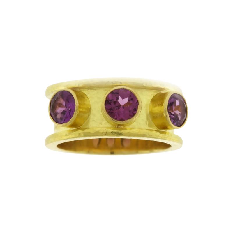 Elizabeth Locke ELIZABETH LOCKE PINK TOURMALINE CIGAR BAND RING