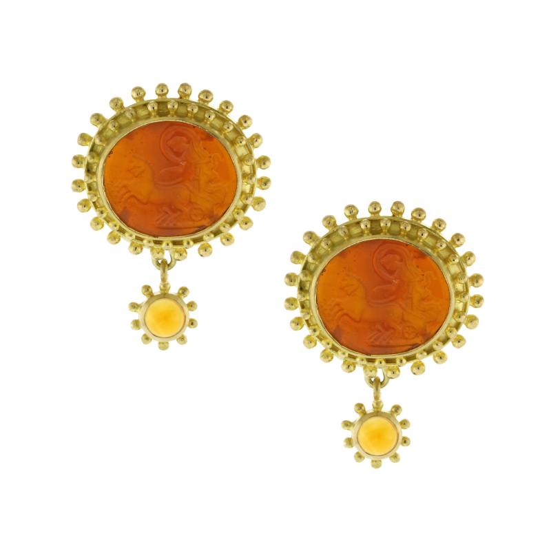 Elizabeth Locke Elizabeth Locke Venetian Glass Intaglio Earrings