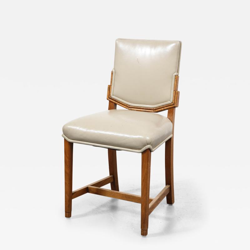 Elm Side Chair with Wood Back Sweden c 1950