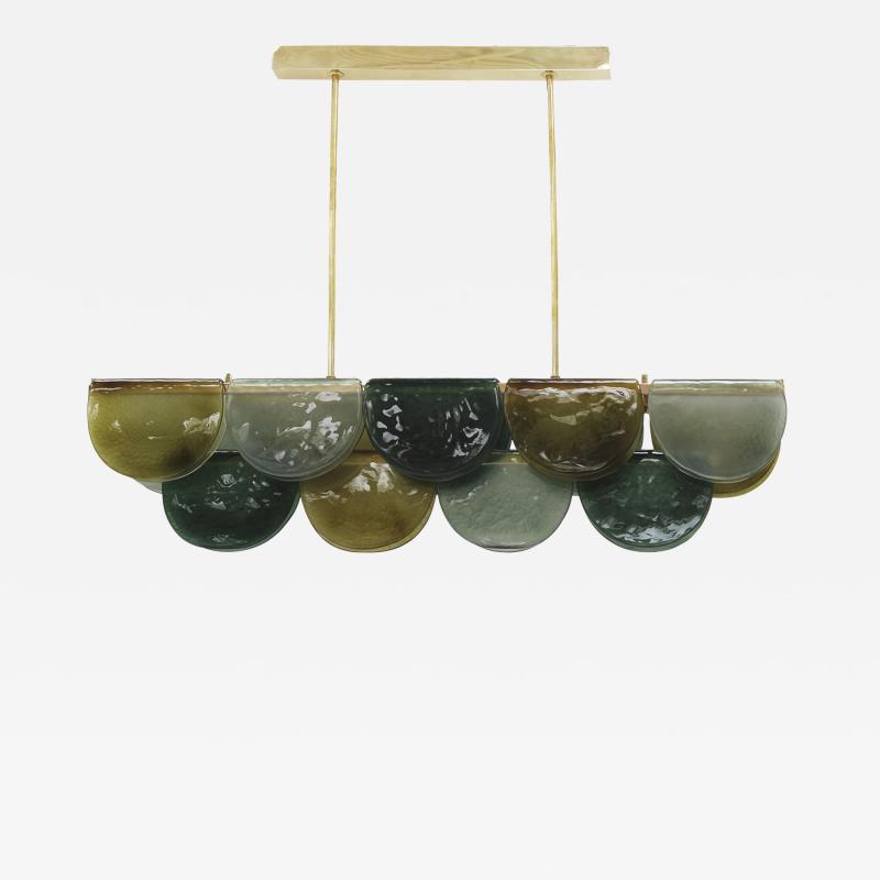 Elongated Murano Glass Ceiling Lamp Italy
