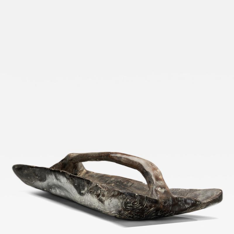 Elongated Sculptural Wooden Bowl Europe Second half of the 20th Century