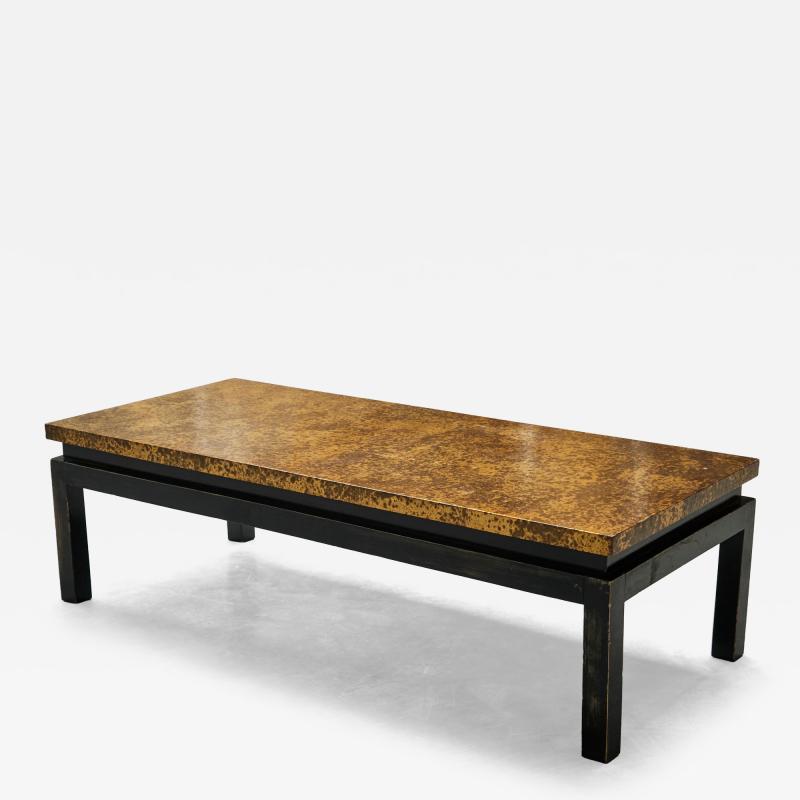 Emiel Veranneman Modernist Coffee Table with Patinated Gold Painted Top Belgium Mid 20th Century
